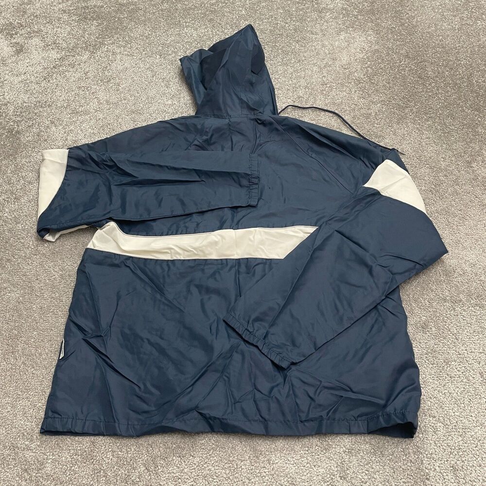Bike Vintage Hoodie Windbreaker Jacket Womens Medium Blue White Full Zip Outdoor
